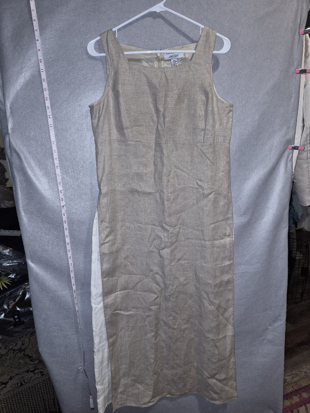 Lord & Taylor 100% Linen Maxi Dress – Size 8 – Natural Beige